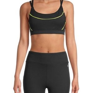 Max Studio Black Sports Bra with Piping
